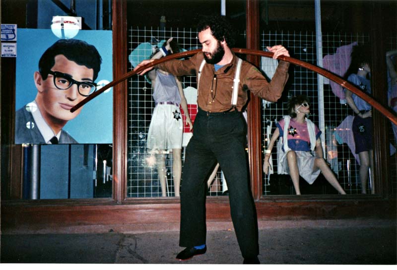 Bill Vosburgh and Buddy Holly, Cashel Mall (opp. Ink Inc) ChCh 1985