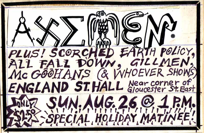 Newspaper advt by Stu for England St Hall gig