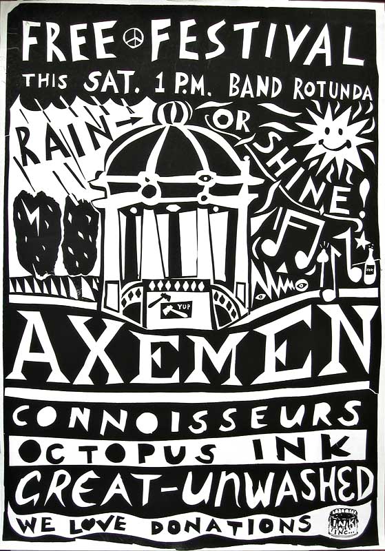 Free Festival Poster A2 by Stu Kawowski printed at INK INC.