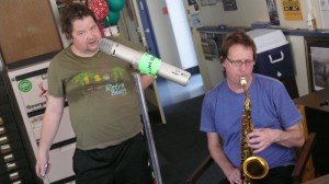 Steve McCabe, Al Right, giant mic, Radio Volcano